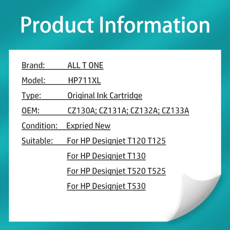 Imagem -04 - Kit de Cartucho de Tinta Preta para Impressora hp Apto para hp 711xl 711 Hp711 T100 T120 T125 T130 T520 T525 T530