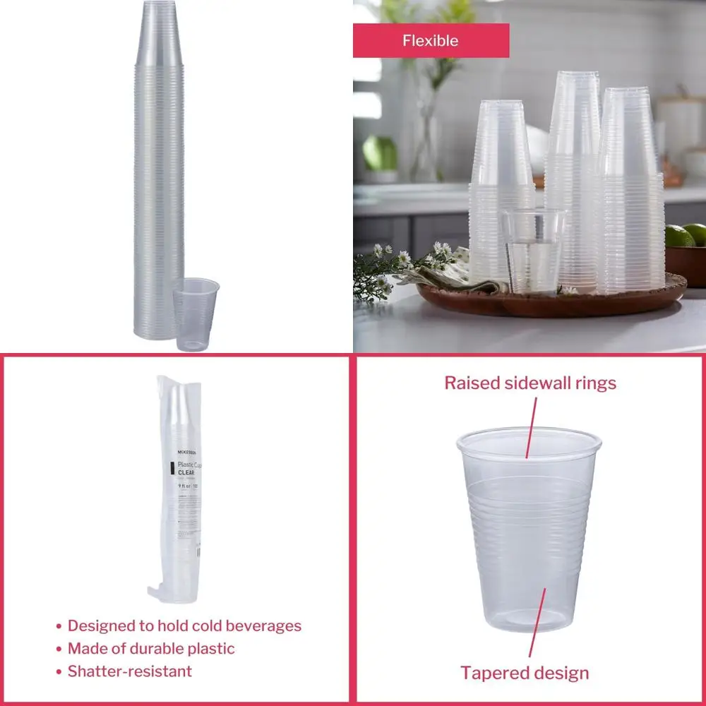 

прозрачные одноразовые полипропиленовые стаканчики, 9 унций, 1500 шт.