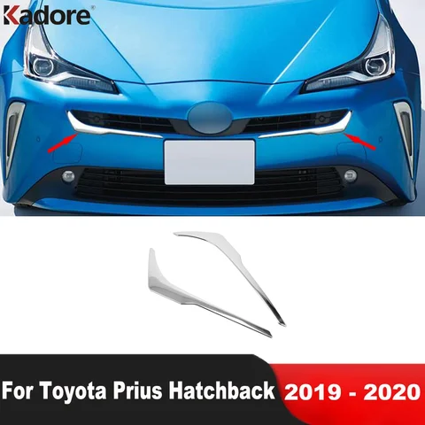 Передняя центральная решетка, накладка на решетку для Toyota Prius Hatchback 2019 2020, хромированная автомобильная гоночная решетка, накладки на рамку, аксессуары