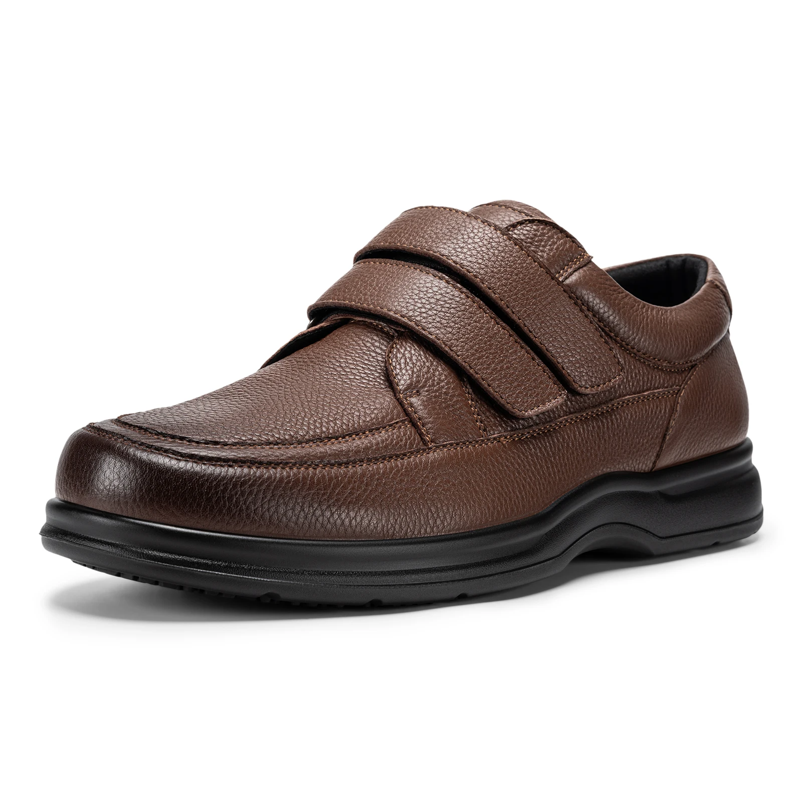 FitVille Men's Dress Shoes Extra Wide Toe Diabetic Leather Shoes for Men Comfort Formal Business Derby Shoes with Arch Support