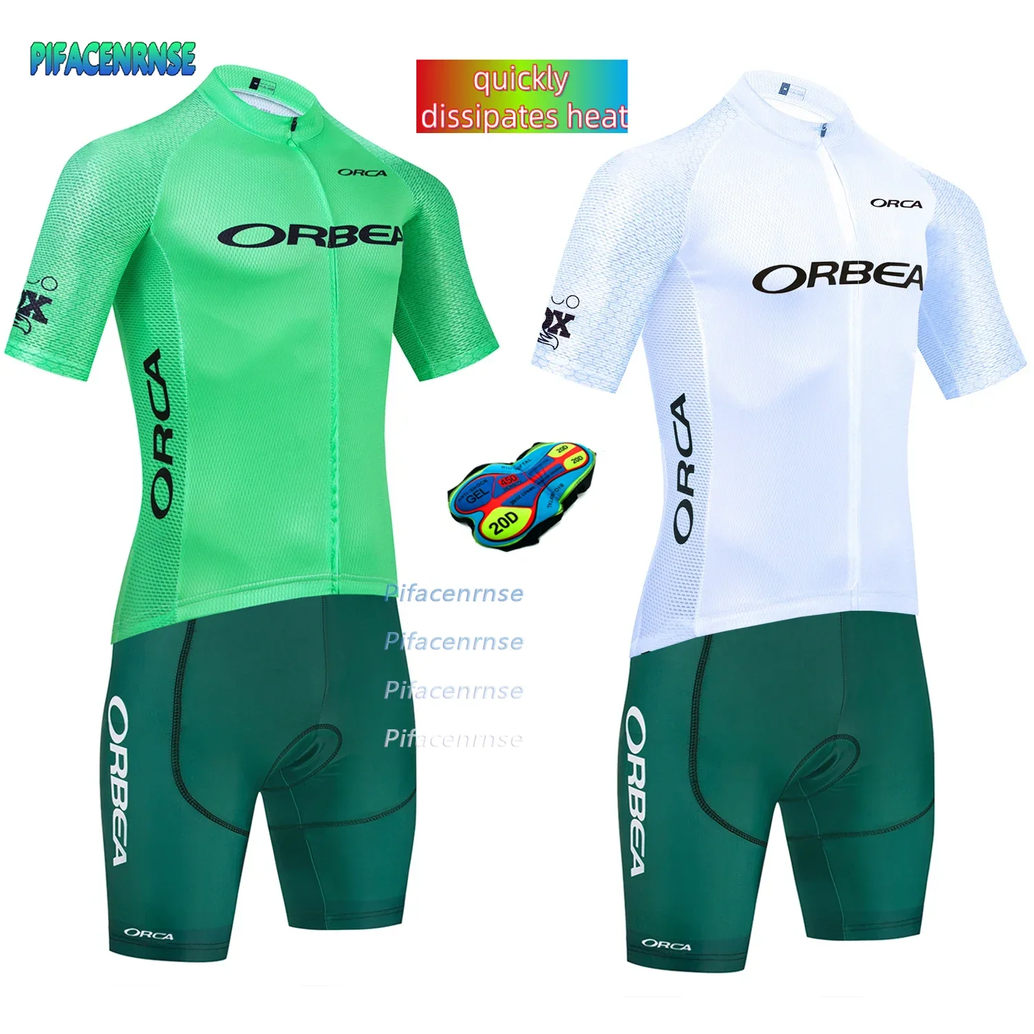 

2025 Cycling Set Green Cycling Jersey Team ORCA Bike Jersey Bibs Shorts Anti-Swear Ropa Ciclismo Bicycle Maillot Clothing