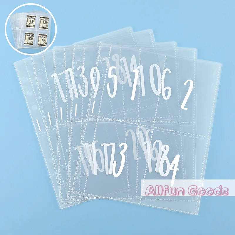 25 Sheets Of 100 Envelopes Save Money Challenge Pre-marked 1-100 Money Bag Cash Filler A5 Ring Adhesive Insertion Replacement