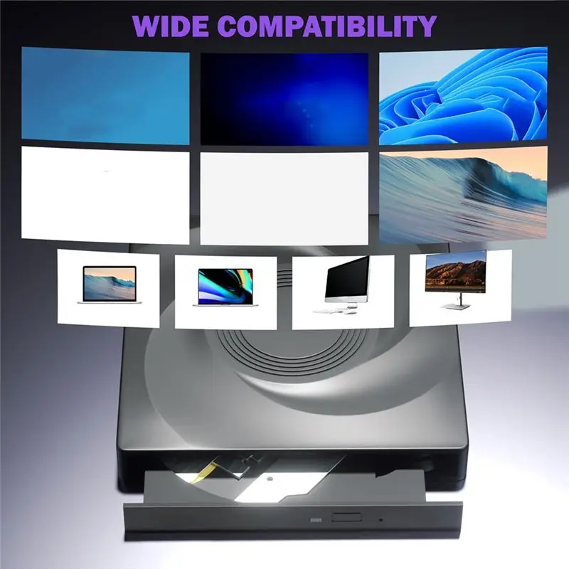 彼女へのギフト-外付けcd-dvdドライブバーナー、cd-rom-dvdプレーヤー-ポータブルcdリーダー-ノートパソコンpc-windows-11-10-7-linux-mac-os対応