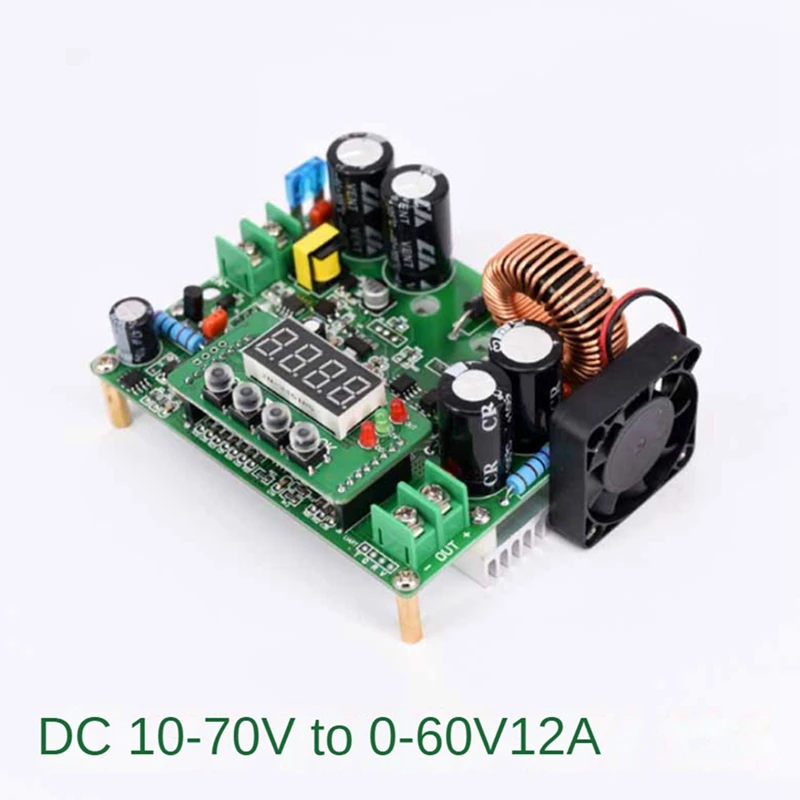 DC Buck Converter, DC To DC Buck Power Module 10V-65V To 0-60V 0-12A Adjustable Voltage Regulator Transformer Board Easy Install