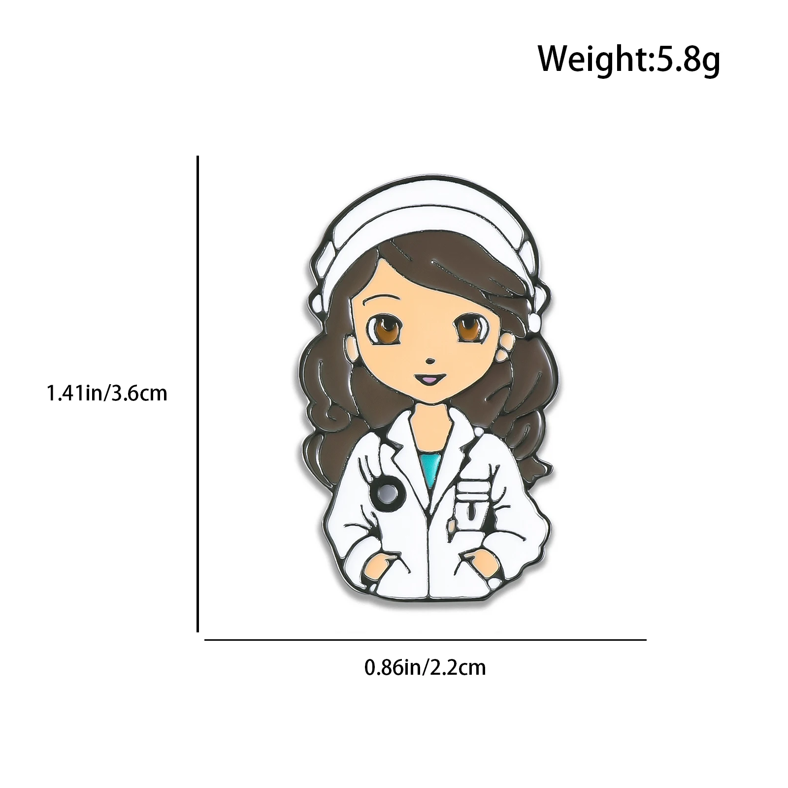 DCARZZ Medical Women Doctor Nurse Brooch Pin Lovely Cartoon Lapel Backpack Medicine Enamel Badge Jewelry Gifts