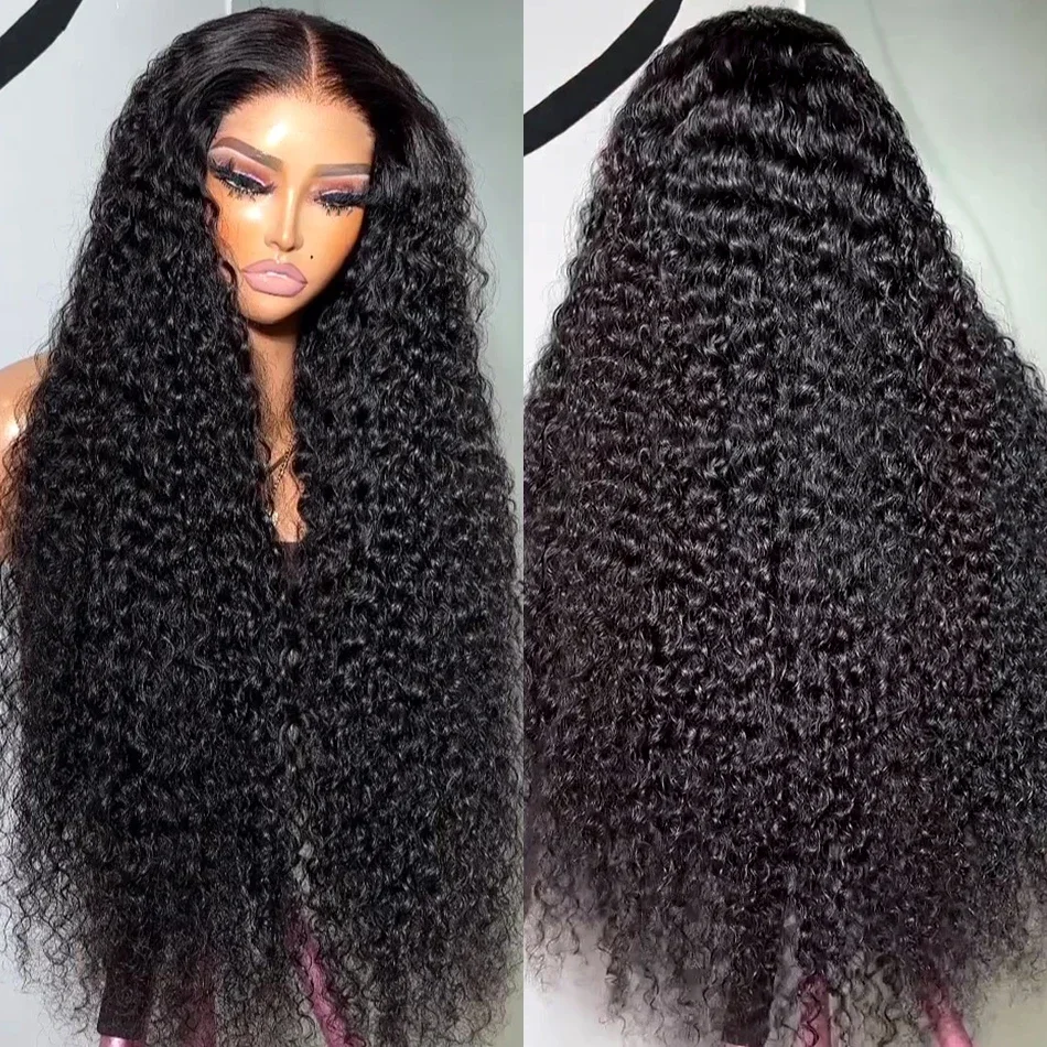 

30 36Inch 200 Density Curly 13x6 HD Transparent Lace Frontal Wigs Human Hair Water Wave 13x4 Lace Front Wig For Women PrePlucked
