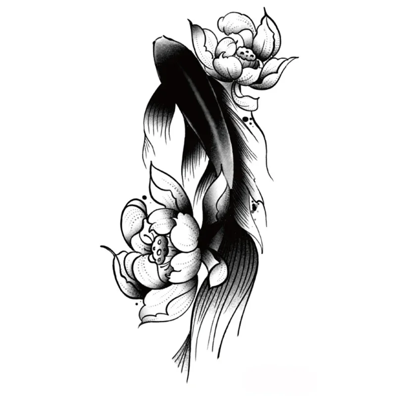 Pegatinas de tatuaje, pez de la suerte, cola de ballena, Luna, flor, tatuaje falso, tatuaje temporal de mano impermeable para mujeres y hombres, arte de maquillaje