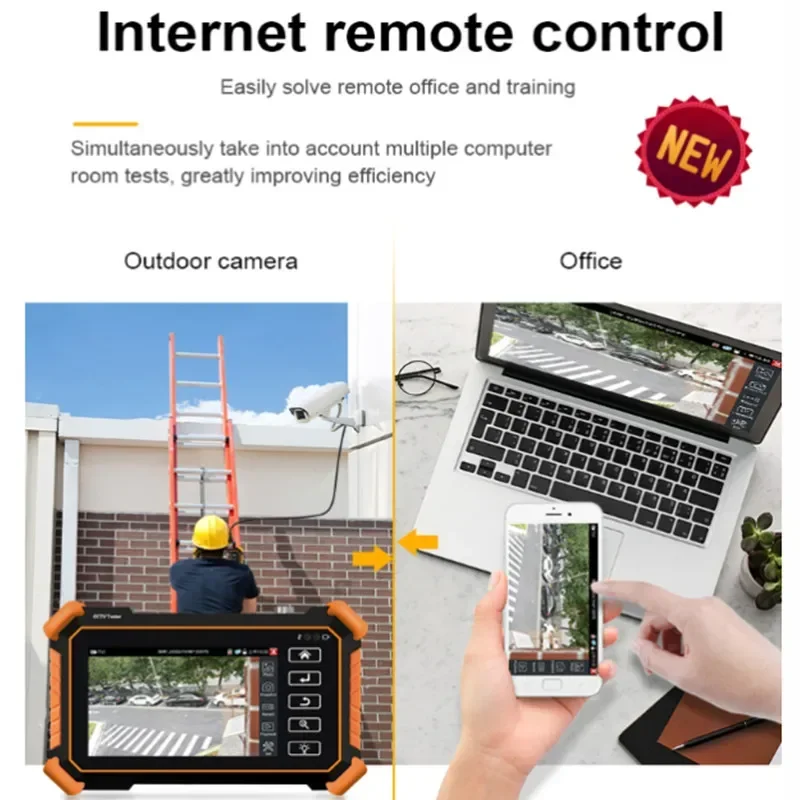 Portable 8K CCTV IPC Tester Monitor 8MP AHD CVI TVI Analog H.265 IP Camera Test WIFI UTP Cable Test