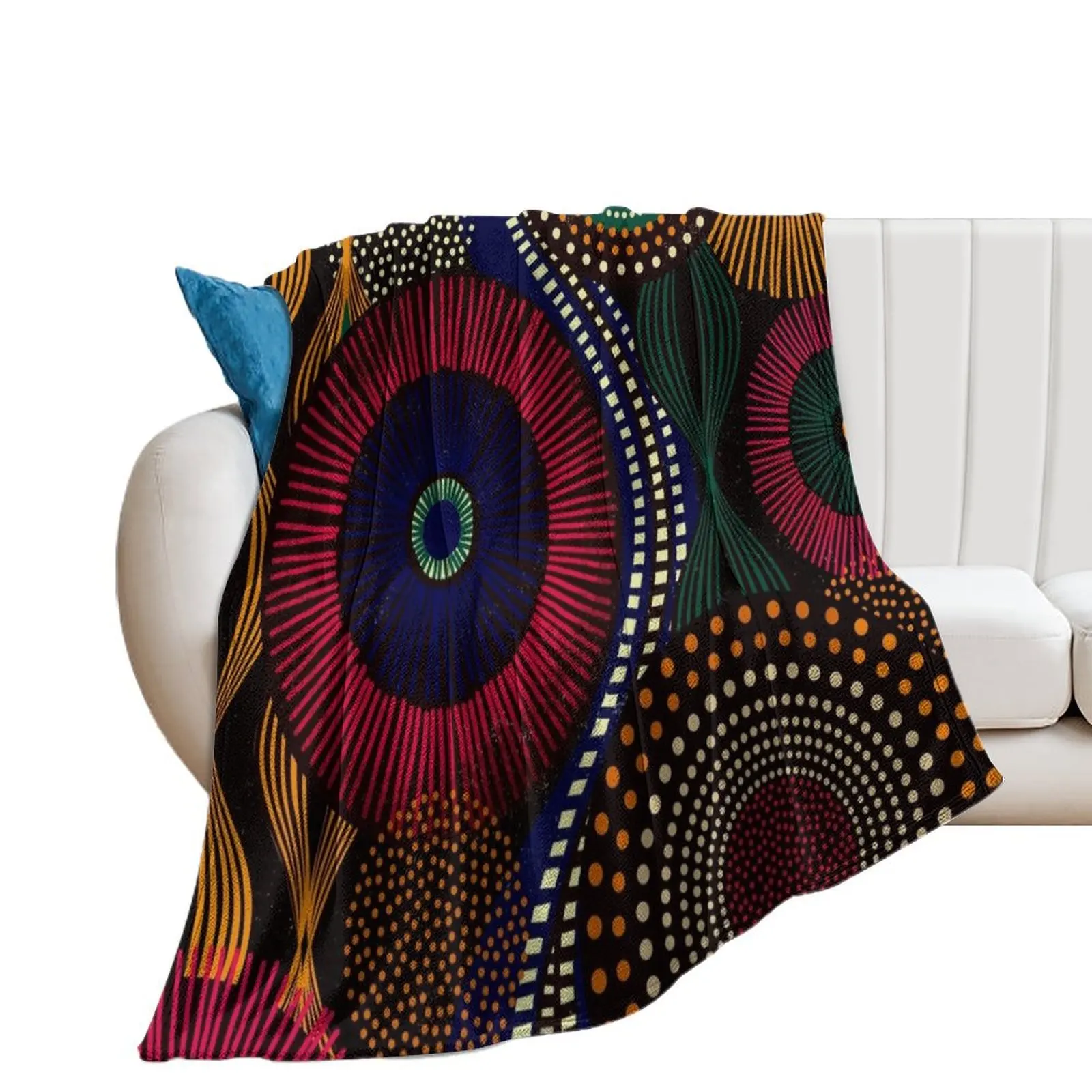 African Tribal Pattern In Colorful Tone Throw Blanket Luxury Brand Flannel Fabric blankets ands Nap Blankets