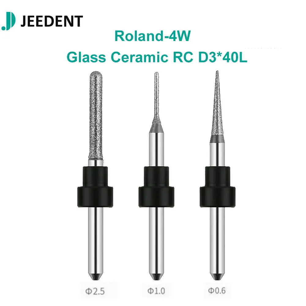 Diamond Coated Roland Milling Burs for Zirconia High Precision DC DLC Tool for Roland DWX System 0.6mm 1.0mm 2.0mm 1pc