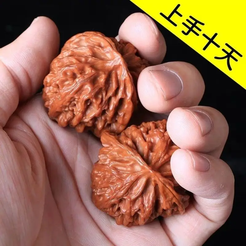 Four buildings antique walnut sculptures head white lion King Yong official hat Apple Garden southern region stone