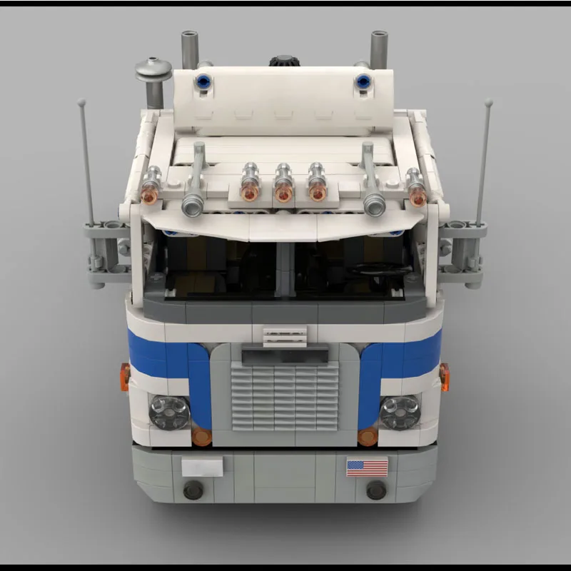 MOC-213801 Model Blok Bangunan Truk Flathead Kargo Klasik Baru, 1265 Bagian, Hadiah Mainan Natal Ulang Tahun Anak Laki-laki dan Anak-anak