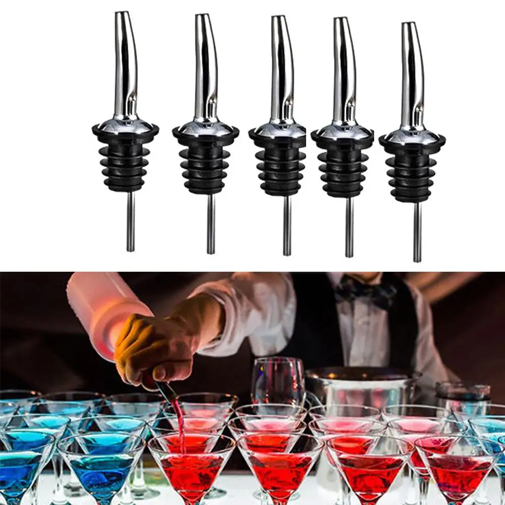 1/3/5/10pcs New Spout Stainless Steel Bottle Stopper Liquor Spirit Pouring Wine Pourer Kitchen Bar Tool