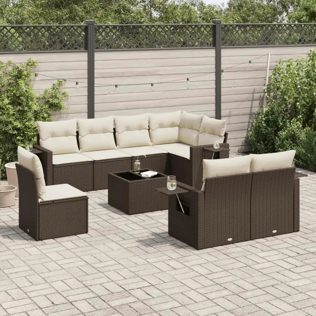 

Brown Cream White Garden Sofa Set Stylish Outdoor Furniture Comfortable Seating for Patio Balcony Deck