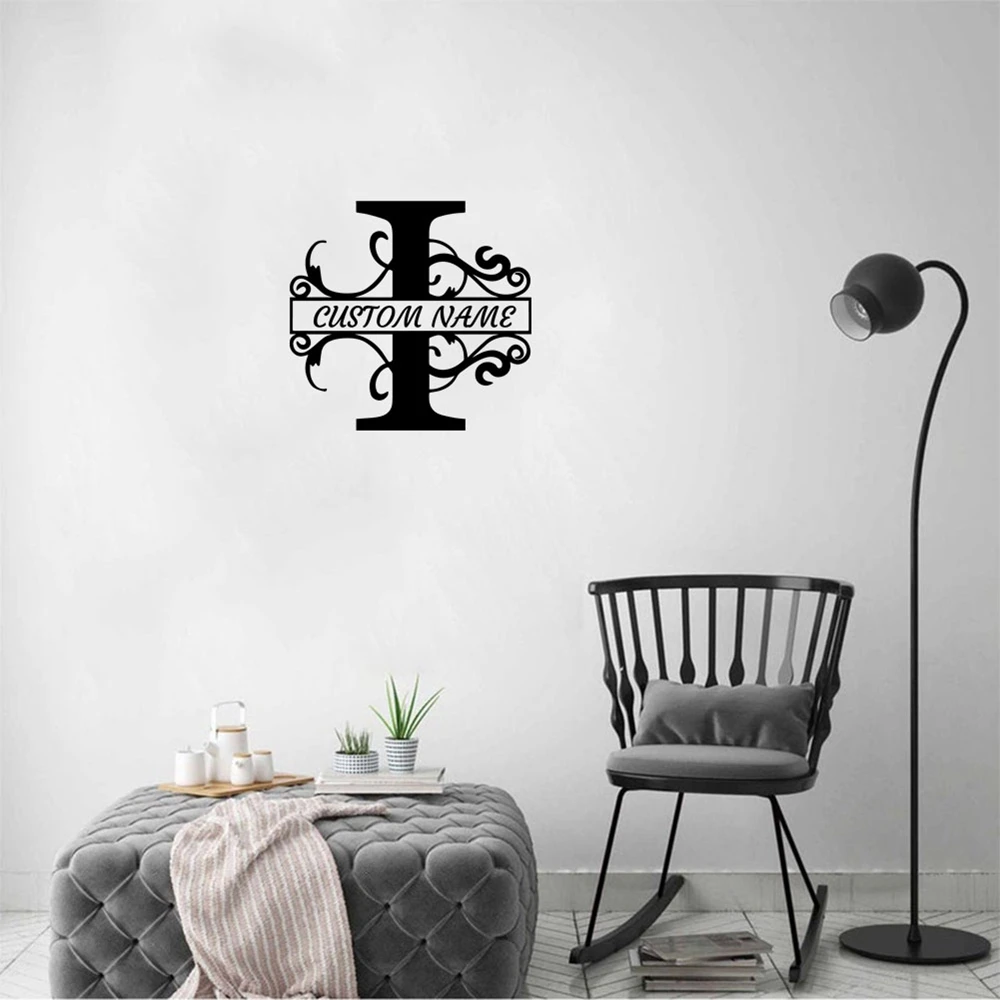 1PC Fashion Letter I Custom Name Removable Art Vinyl Wall Stickers Bedroom Decor Wall Stickers Waterproof Wallpaper