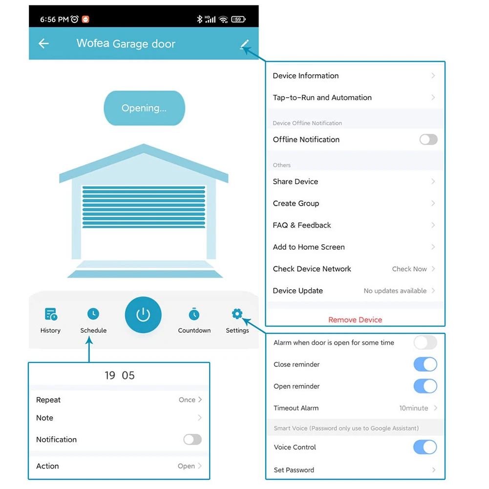 فتاحة باب المرآب Tuya WiFi وحدة تحكم ذكية أتمتة المنزل متوافقة مع تطبيق Alexa Google Home Voice للتحكم عن بعد #4
