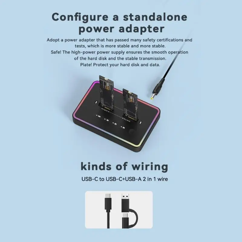 

31BA Double Bay NVMe M.2 Docking Stations USB3.1 M.2 Duplicators Stations