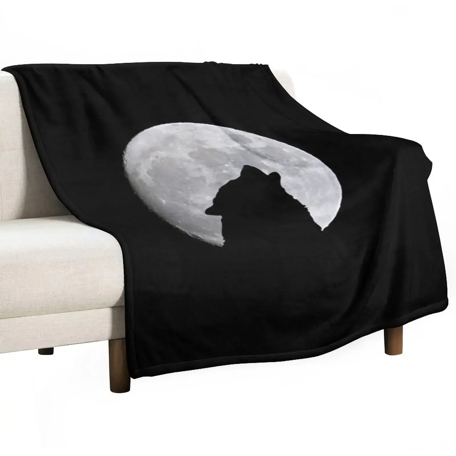 Son of the moon wolf version Throw Blanket Shaggy halloween Furrys Sofas Blankets