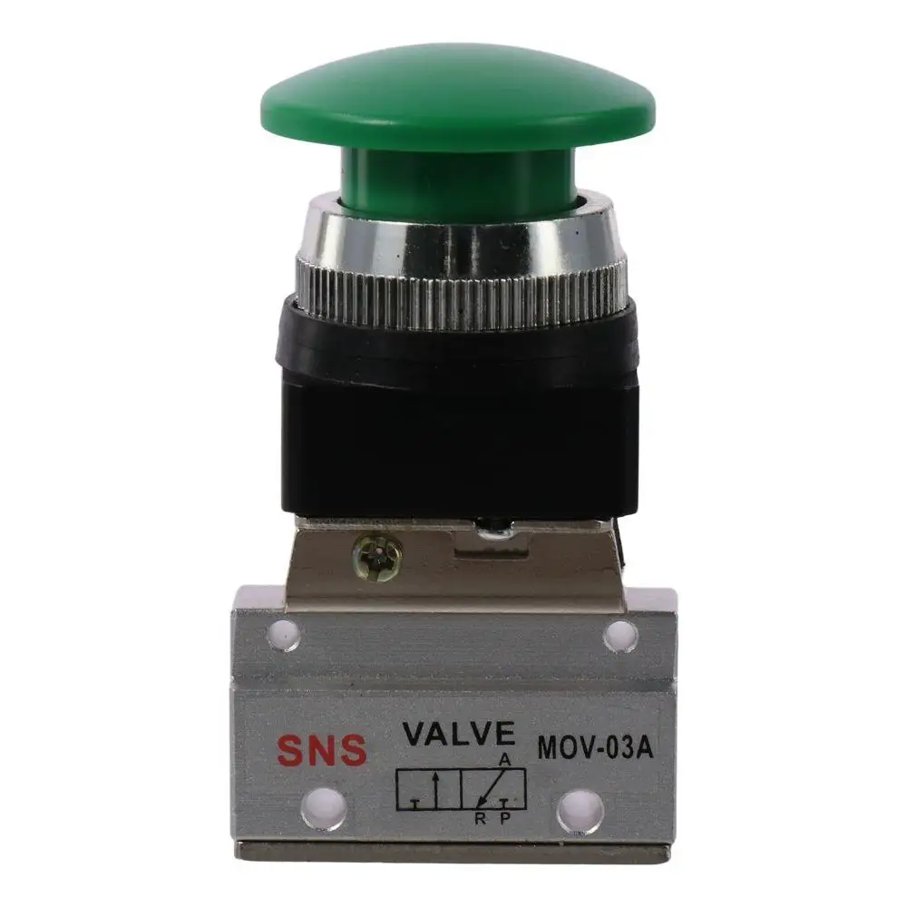 

2 Position Pneumatic Mechanical Valve MOV-03A G1/8" Air Mechanical Valve 3 Way Green