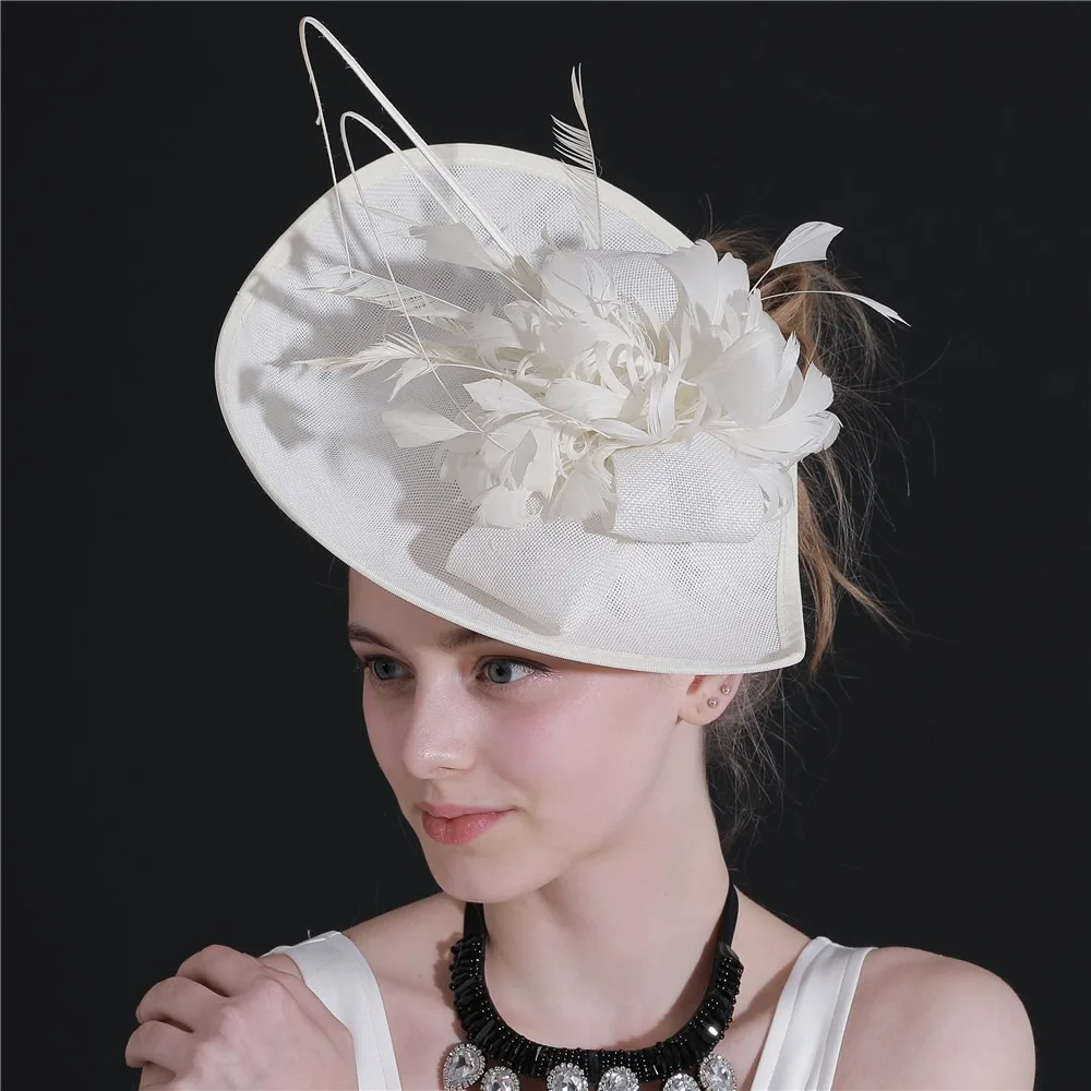 New Flower Feather Wedding Evening Party Tea Party Mesh Hair Band Fascinator Hat