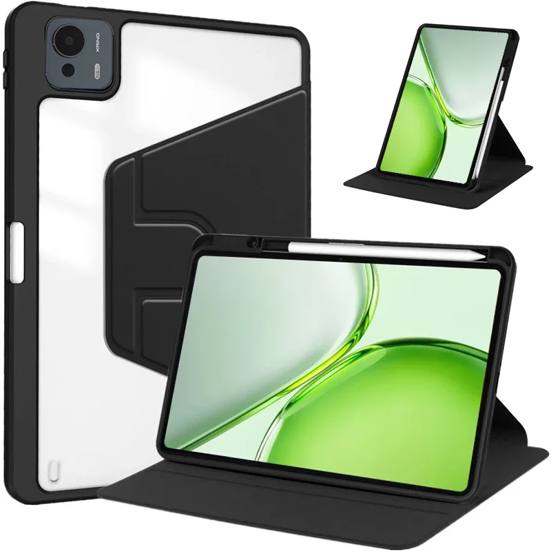 For Honor Pad X9B Max 13 Case YAG-W09 360 Rotating Acrylic Clear Hard Stand Tablet Case for Honor Pad X9 Max X9B Max Cover