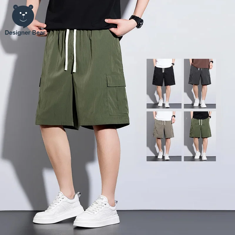 High Quality Summer Thin Men's Cargo Shorts Multi-Pocket Baggy Quick-Dry Short Elastic Waist Outdoor Beach Camo Work Bermuda