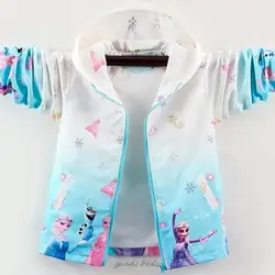 2022 Disney Cute Autumn Girls Hood Princess Costume Girl Elsa Jacket Hoodies Anna Hoodie Coat Outerwear Frozen 2 Jacket Pink