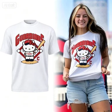 Guardians X Hello Kitty Night 2026 Summer Men and Women Parent Child Cotton T-shirt Comfortable, Breathable High Quality Ins Y2k