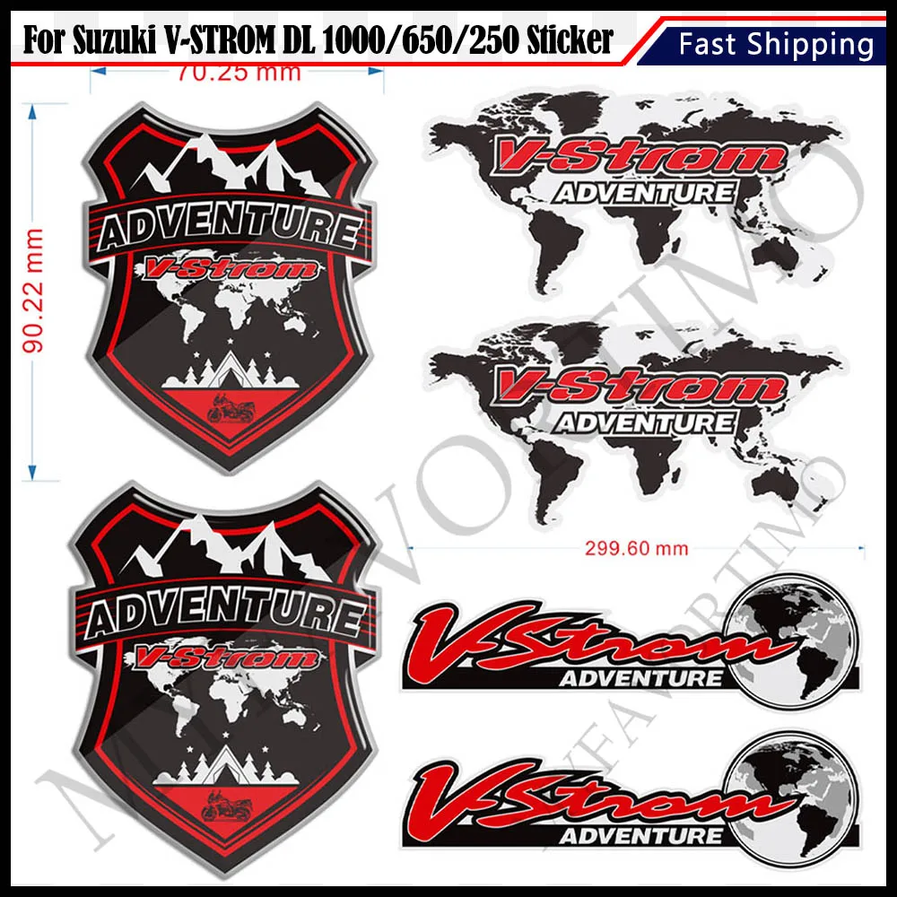 

For Suzuki V-STROM VSTROM Adventure Tank Pad Protector Fuel Oil Kit with Trunk Luggage Cases Stickers for Motorcycle