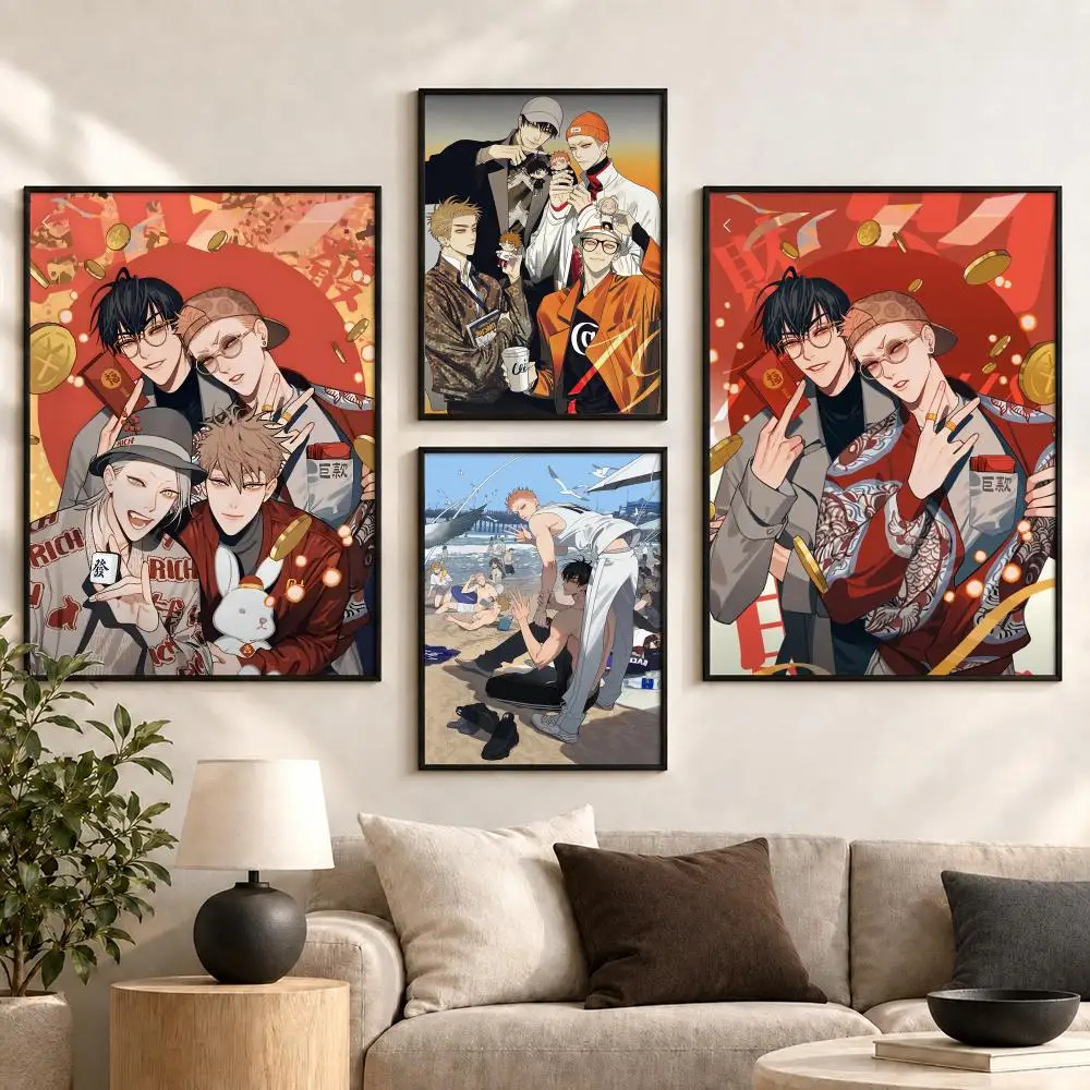 19Days Manhua Friendship Youth Story Colorful Series Poster Aesthetic Art Print for Bedroom & Living Room Decor, Unframed