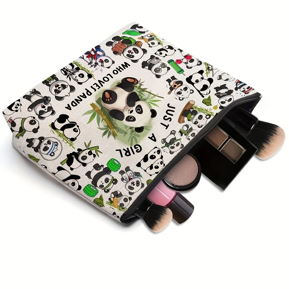 Who Loves Pandas and Red Panda Makeup Bag Foldable Lightweight Zipper Pouch Bag Purse Accessories Storage Bags Coin Purse