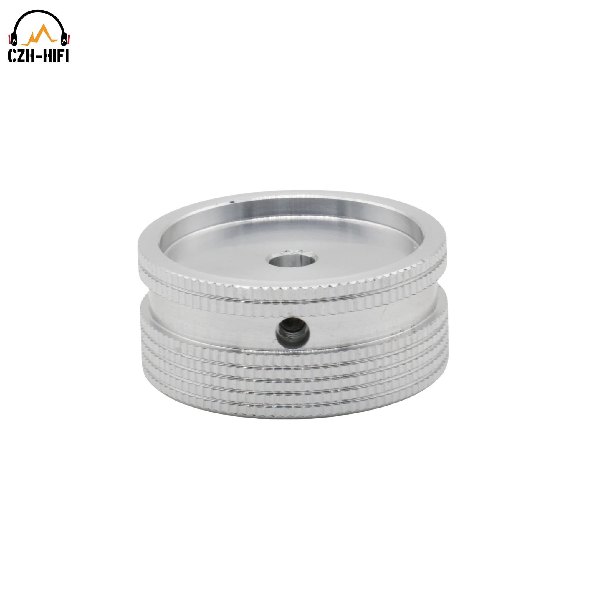 1pc 40mm CNC Gefräste Solide Aluminium Potentiometer Knopf Taste Kappe Audio AMP CD DAC Radio Plattenspieler Dreh mit Gummi Ring – Detail 5