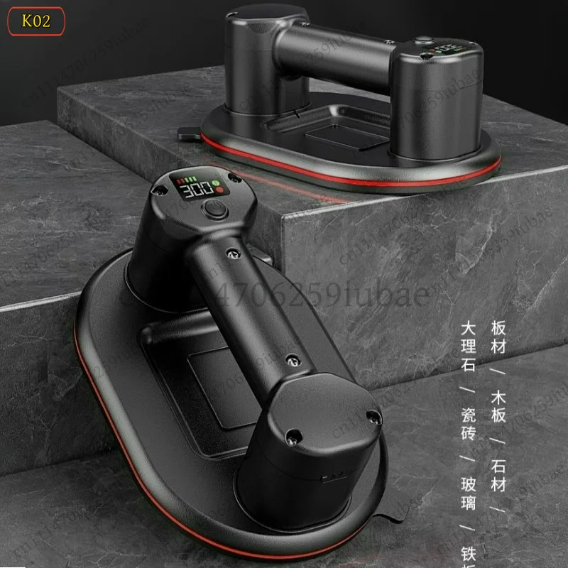 Dual Motor Electric Vacuum Suction Cup Auto Air Refill Heavy Duty Lifter for Large Tiles & Textured Glass