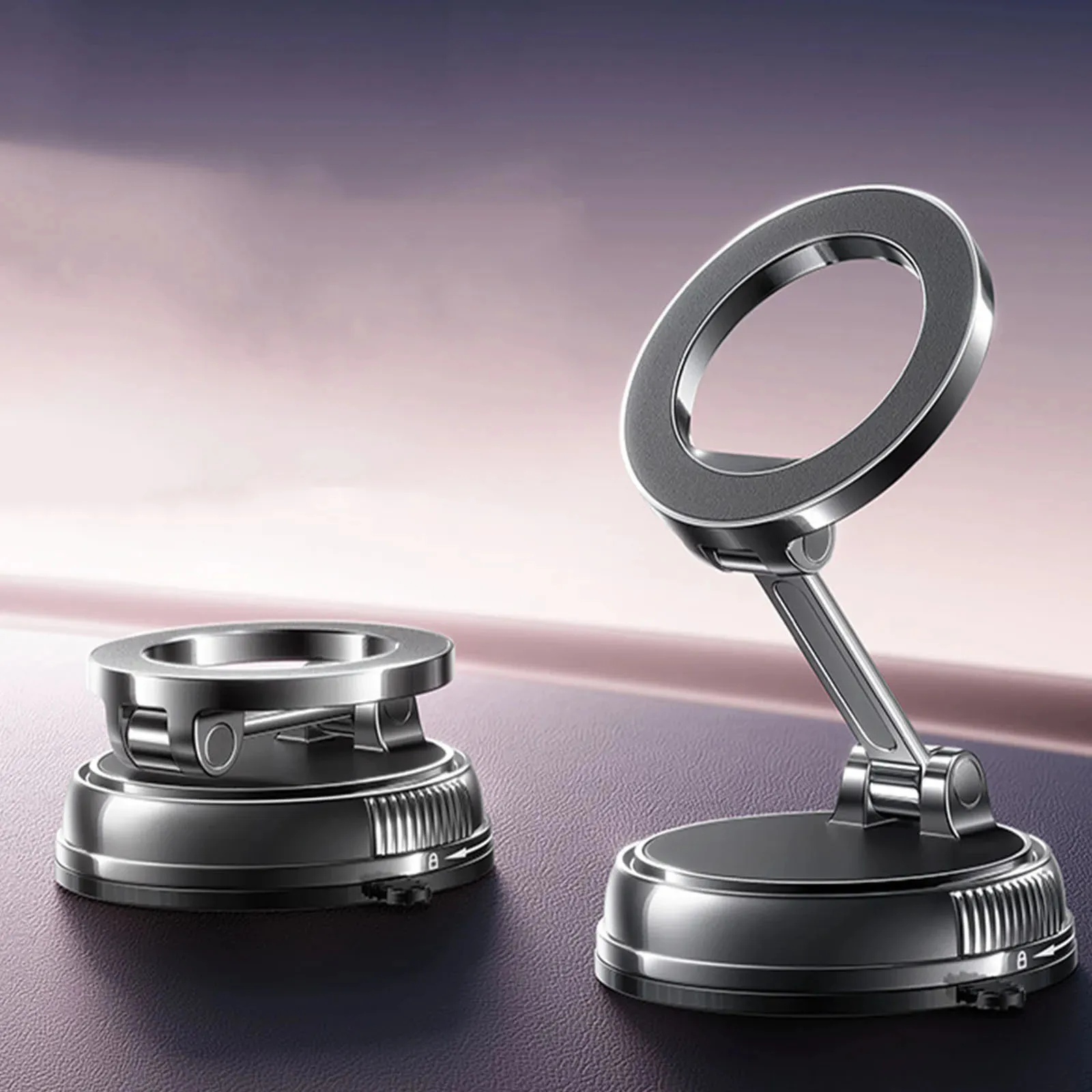 2026 Magnetischer Autotelefonhalter mit großem Saugnapf unten, kompatibel mit 360-Grad-Drehung, Vakuum-Saugnapf, Autohalterung für Armaturenbrett