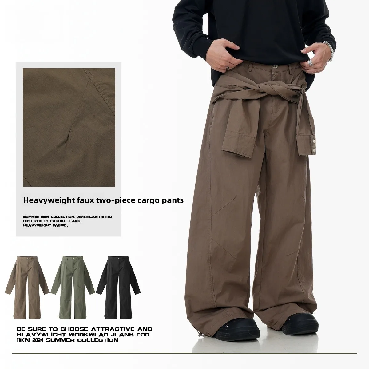 

Американские ретро-брюки в уличном стиле, свободные прямые брюки унисекс, модные городские хлопковые рабочие брюки, осенние базовые однотонные брюки