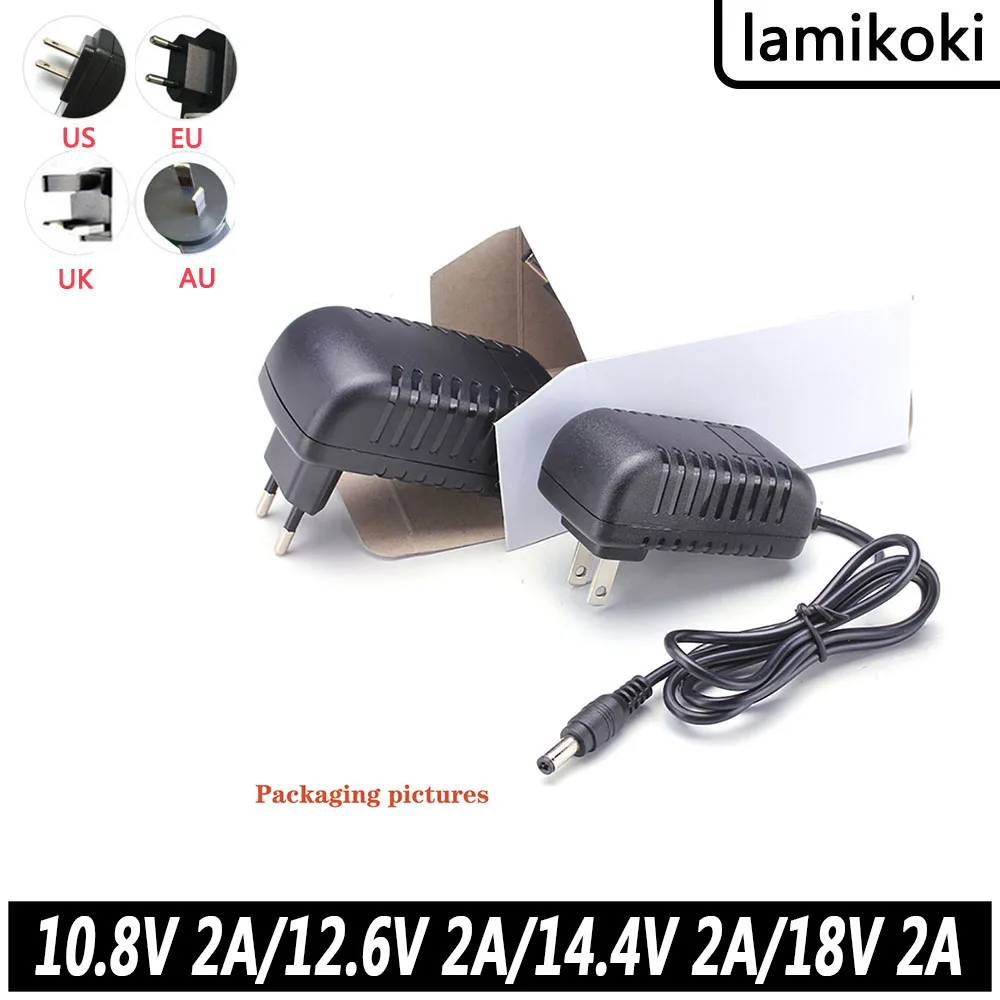 10.8V 2A 12.6V 2A 14.4V 2A 18V 2A OEM Ładowarka do akumulatorów Dc 3.5*1.35mm Ładowarka do akumulatorów litowo-jonowych