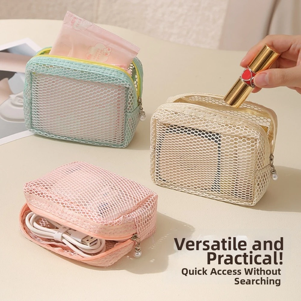 Gifts Portable Mesh Handbag Transparent Cosmetics Storage Tools Drainable Makeup Bag Large capacity Bathing Bag Storage Bags