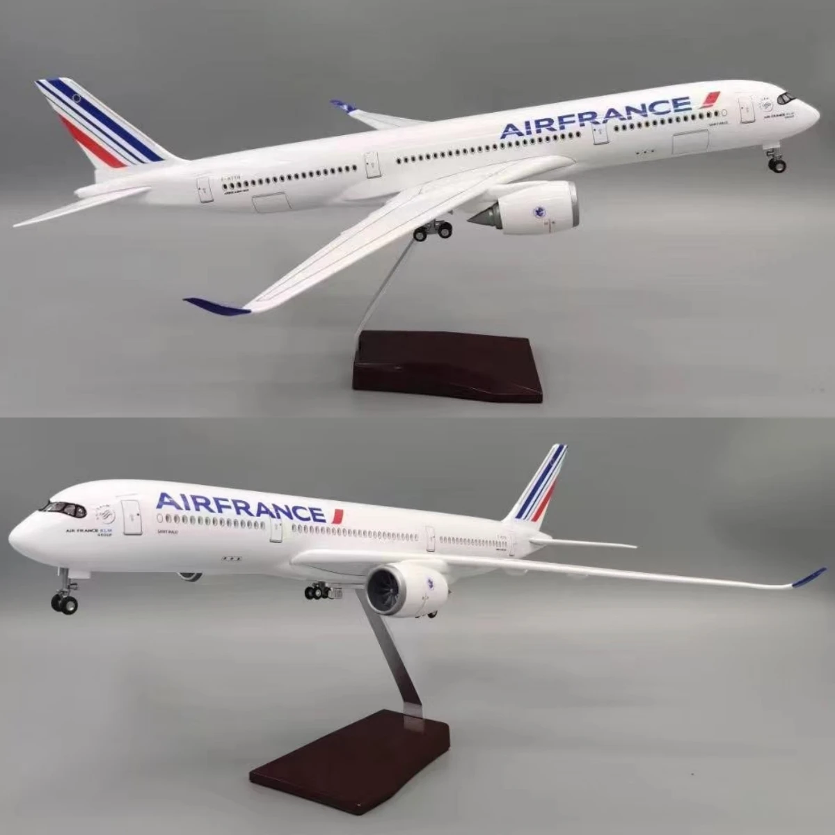 

1:142 Scale 47CM Airbus A350 Air France Aircraft Model with Lights and Wheels Die-cast Plastic Resin Aircraft for Collection