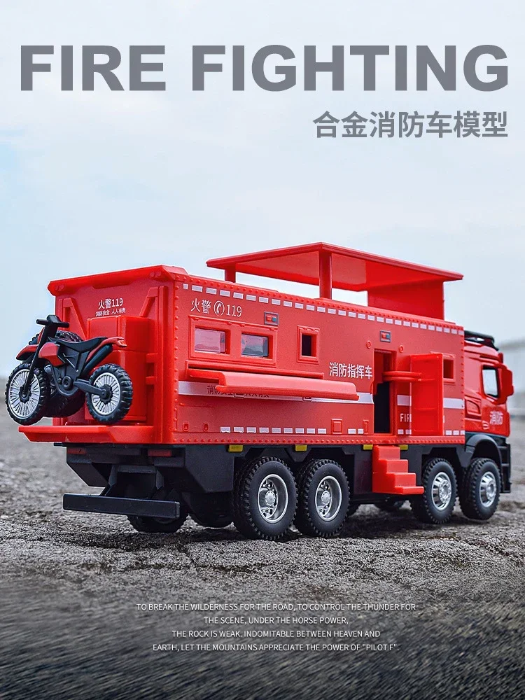 1:32 Mercedes Benz Ambulance Fire Truck Simulation Diecast Metal Alloy Model car Sound Light Pull Back Collection Kids Toy Gifts