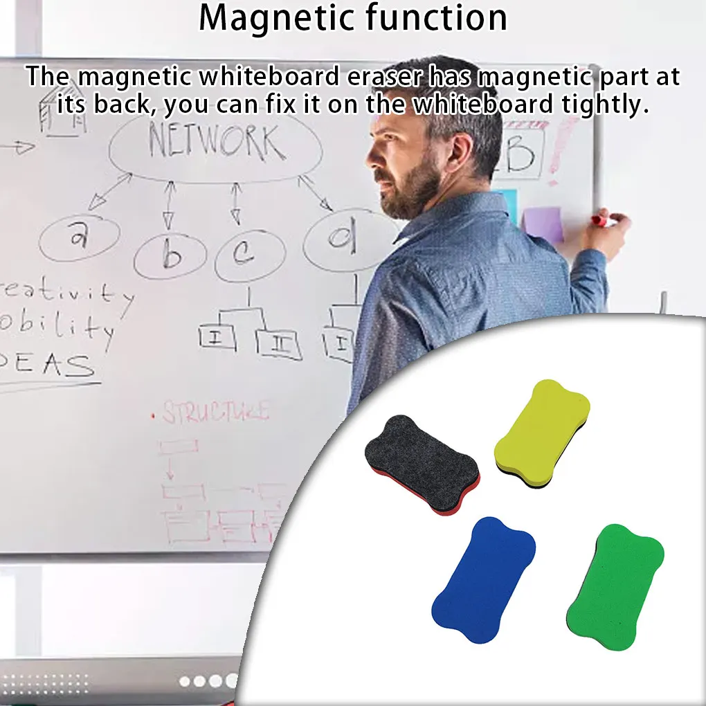핸드헬드 EVA 뼈 모양 마그네틱 화이트보드 지우개, 칠판 클리너, 플란넬 화이트 보드 브러시, 편리한 학교 대학