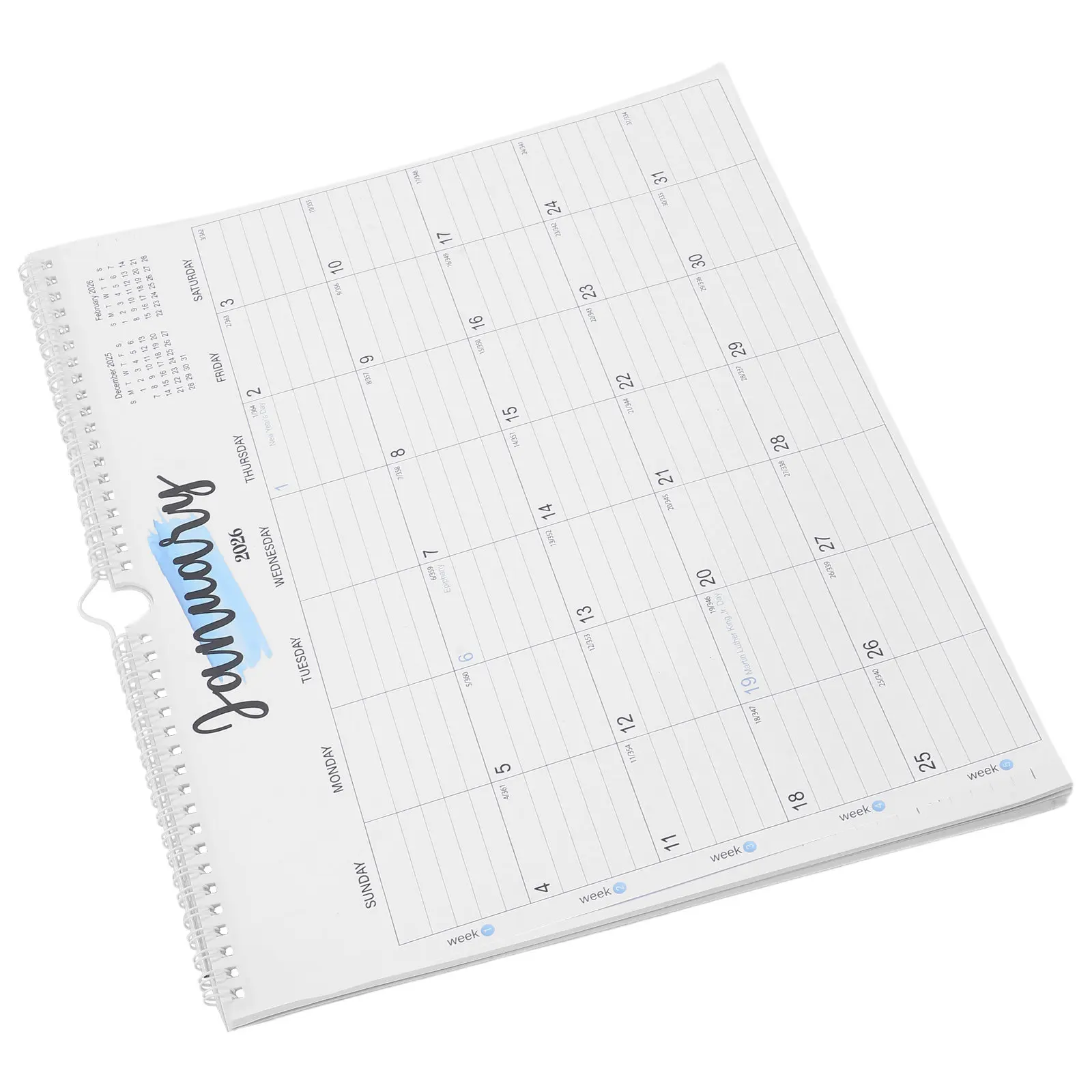 Agenda 2026 spirale, calendrier mural familial 18 mois, planificateur mensuel