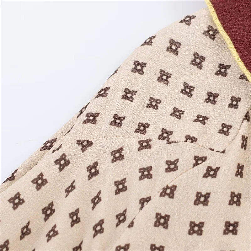 2025 가을 패션 트렌디 섹시 여성 유럽 및 미국 스타일 프린트 롱 드레스