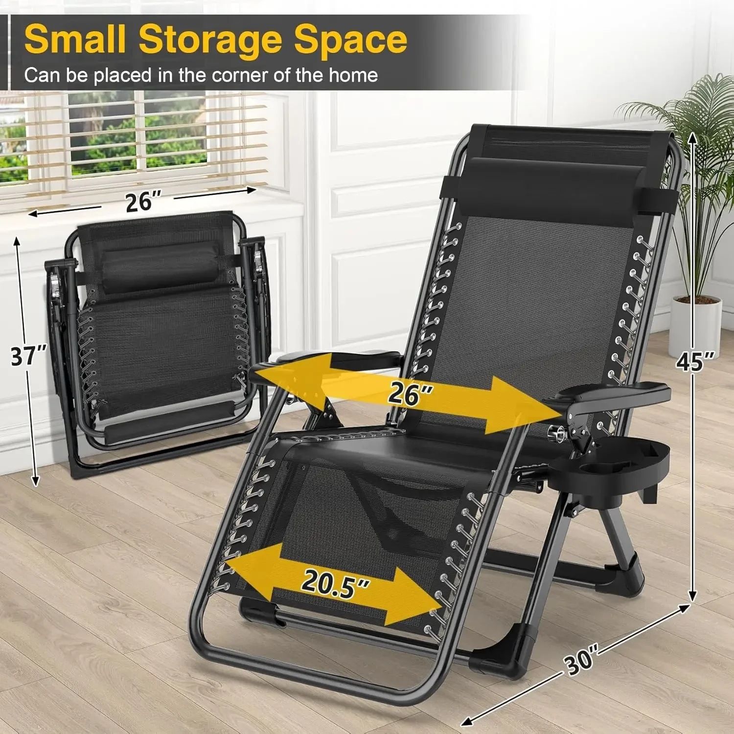 Zero Gravity Folding Recliner Chair Camping Lounge Patio Lawn Outdoor Adjustable Headrest Side Tray Removable Pad Aluminum Alloy