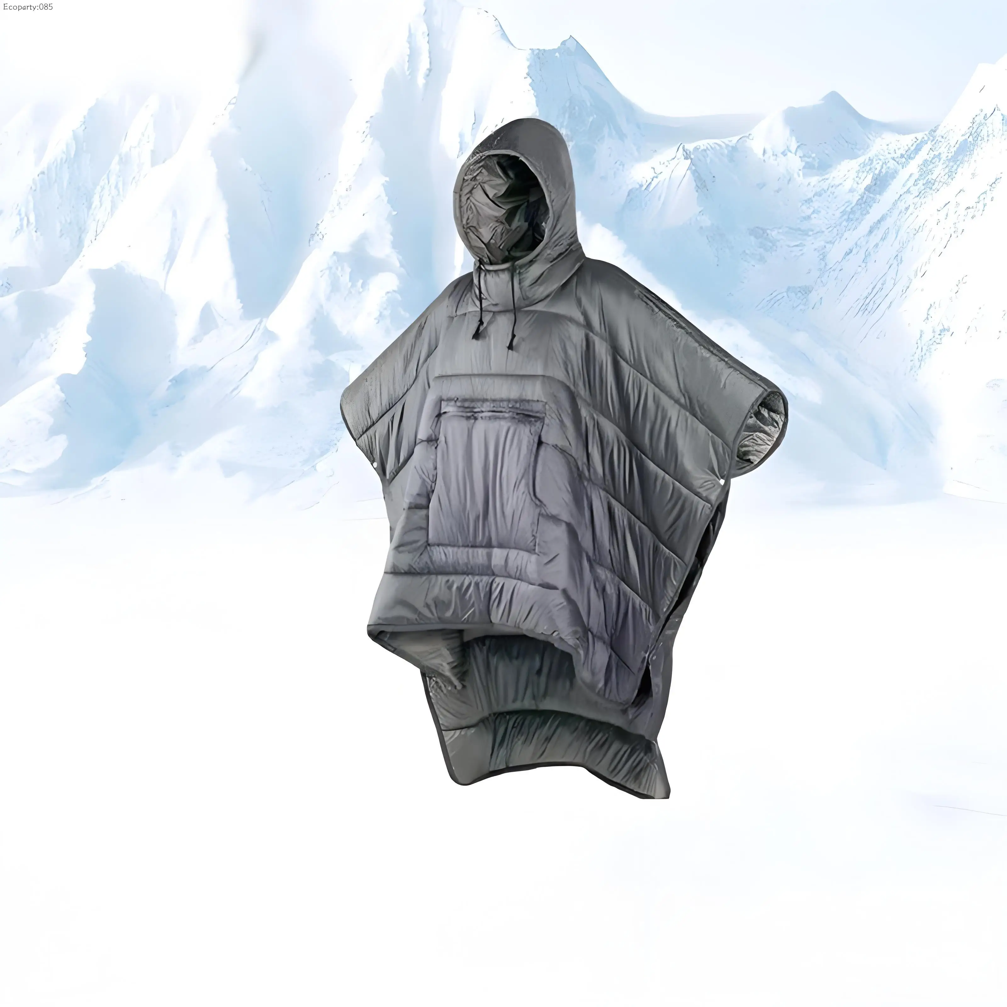 

Зимний пончо, носимый плащ с большими карманами, портативный ветрозащитный плащ с капюшоном, самоскладной теплый спальный мешок для кемпинга на открытом воздухе