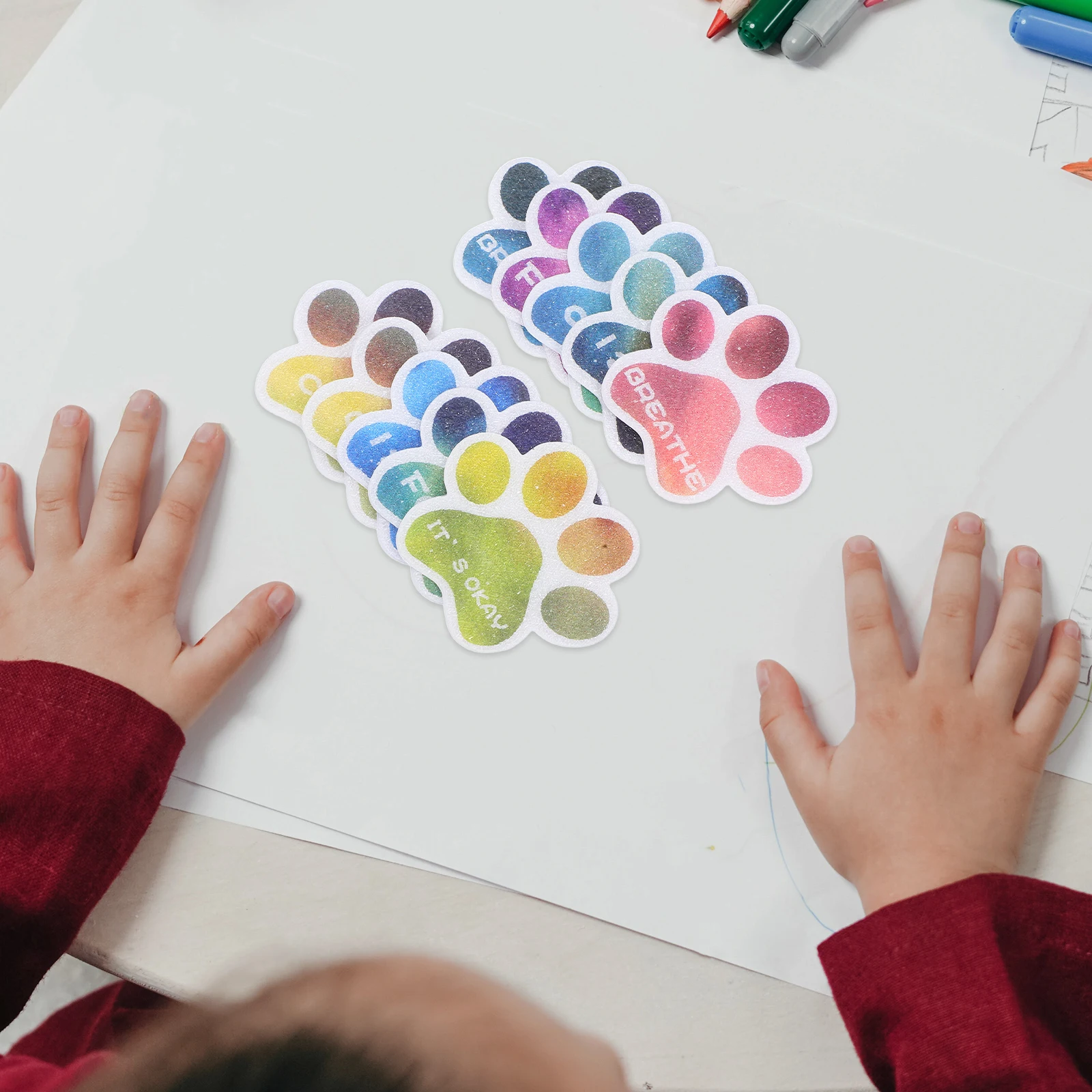 

Sensory Stickers Textured Calming Teens Adults Dog Paw Office Home School