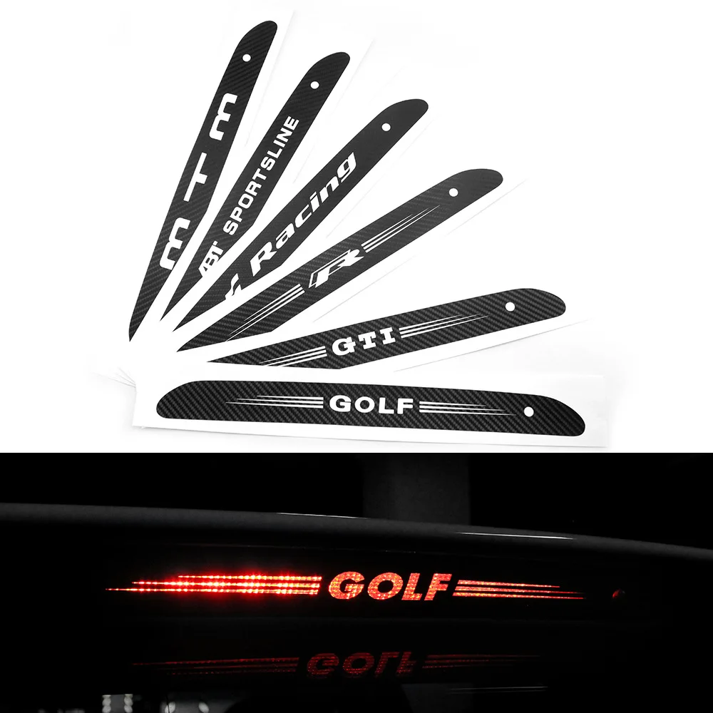 Carbon Fiber Stickers Decals High Mounted Stop Brake Lamp Light Car Styling For VW Volkswagen GOLF 6 7 MK6 MK7 POLO Tiguan R