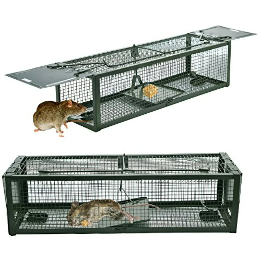 

Live Animal Humane Trap 2-Door Mouse Trap Cage for Chipmunk, Rats, Squirrels, Voles, Rodent and Small Size Pests
