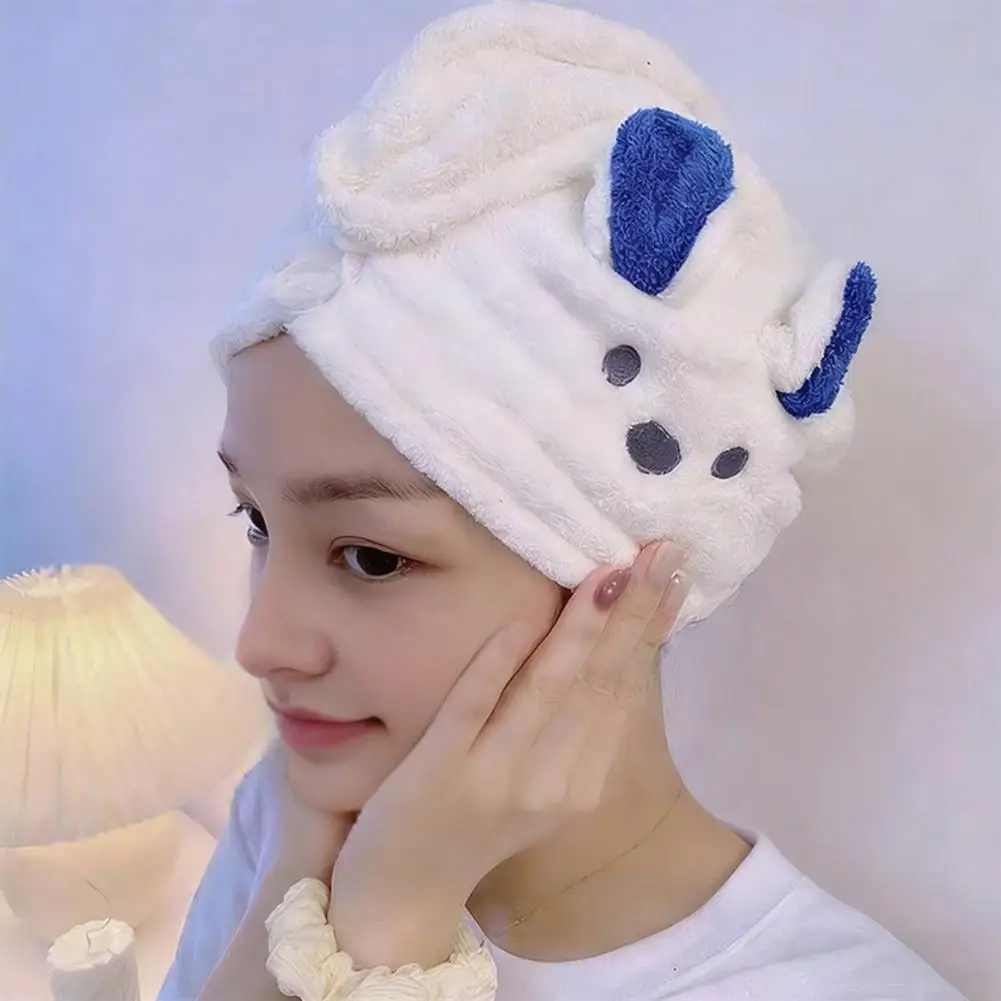 Coral Velvet Hair Wrap Microfiber Hair Towel Microfiber Hair Drying Towel Wrap with Button Absorbent Quick-dry Turban for Women