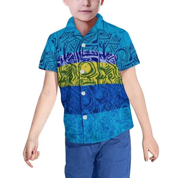 Family Set Late Image Tribal Design high-quality printed children's custom dress shirt