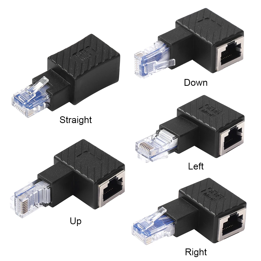 90 درجة RJ45 محول إيثرنت محول الشبكة موسع متعدد زاوية المقرنة تمديد كابلات الموصلات محول
